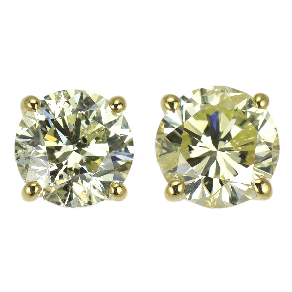 新品 K18YG ダイヤモンド ピアス 4.165ct LY/VLY I1 G