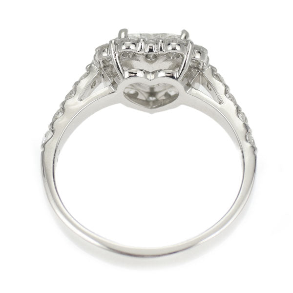 新品 Pt950 ハートシェイプ ダイヤモンド リング 1.055ct H SI2 D0.83ct