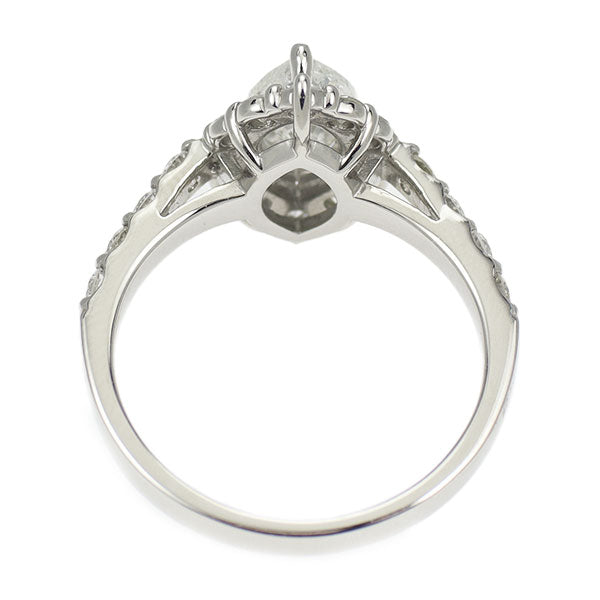 新品 Pt950 LDH マーキスカット ダイヤモンド リング 1.018ct G I1 D0.75ct