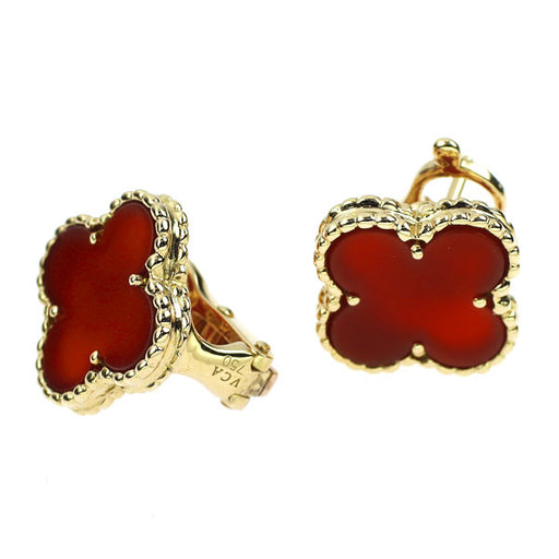 ヴァンクリーフ＆アーペル K18YG カーネリアン ピアス ヴィンテージ