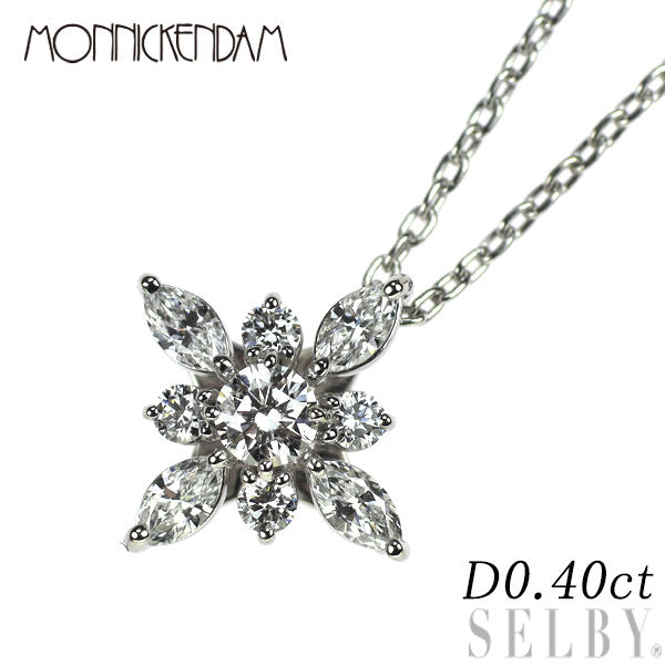 モニッケンダム Pt900/Pt850 ダイヤモンド ペンダントネックレス 0.40ct
