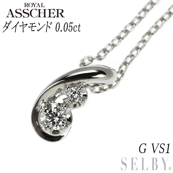ロイヤルアッシャー Pt950 ダイヤモンド ペンダントネックレス 0.05ct G VS1