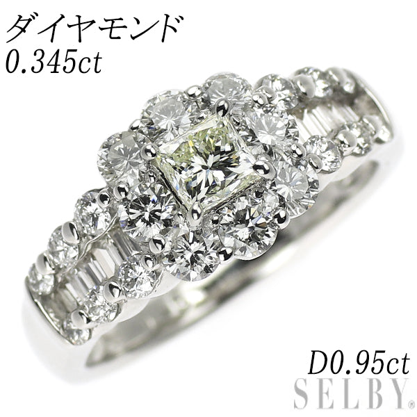 M*2様 三越 ☆ pt900プリンセスカットダイヤモンドリング Pt900 プリンセスカット ダイヤモンド リング 0.345ct D0.95ct