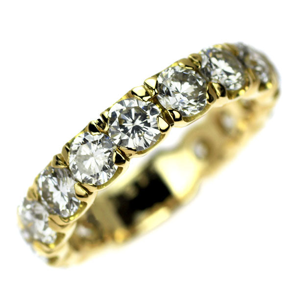 K18YG ダイヤモンド リング 2.76ct  セミエタニティ