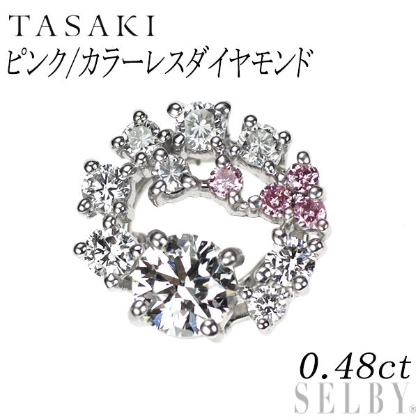 田崎真珠 Pt900 ピンク/カラーレスダイヤモンド ペンダントトップ 0.48ct