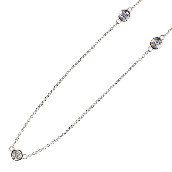 K18WG ダイヤモンド ネックレス 0.15ct ステーション