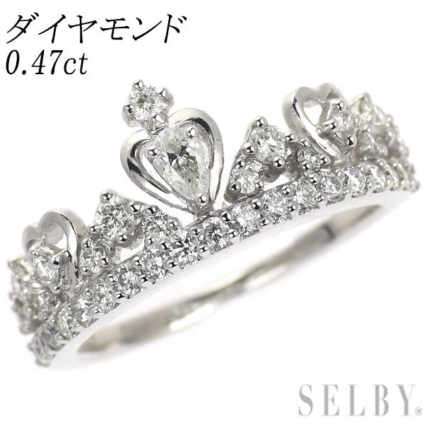 K18WG ダイヤモンド ピンキーリング 0.47ct ティアラ