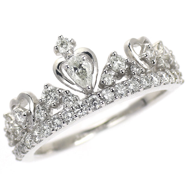 K18WG ダイヤモンド ピンキーリング 0.47ct ティアラ