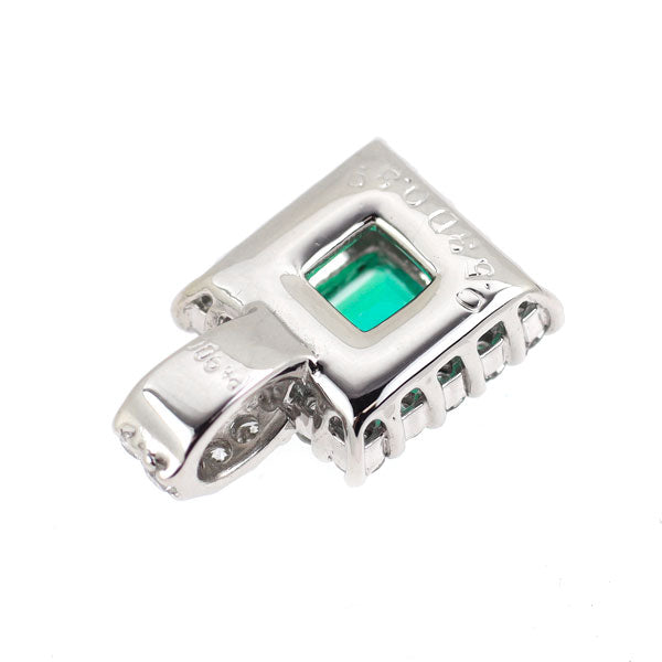 Pt900 エメラルド ダイヤモンド ペンダントトップ 0.53ct D0.39ct