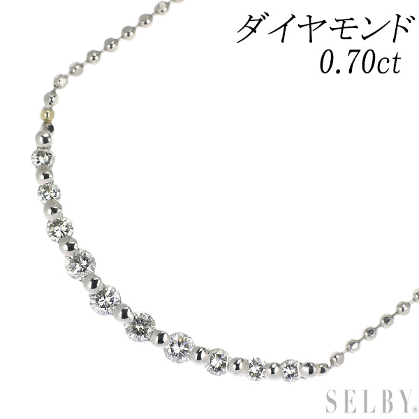 Pt900/ Pt850 ダイヤモンド ペンダントネックレス 0.70ct