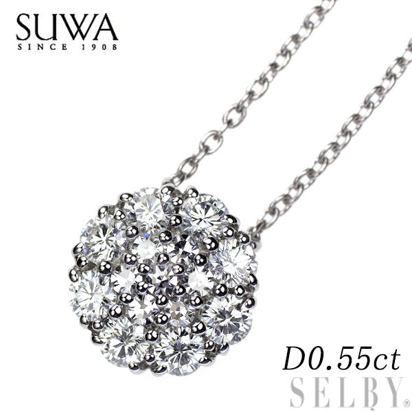SUWA Pt950 ダイヤモンド ペンダントネックレス 0.55ct