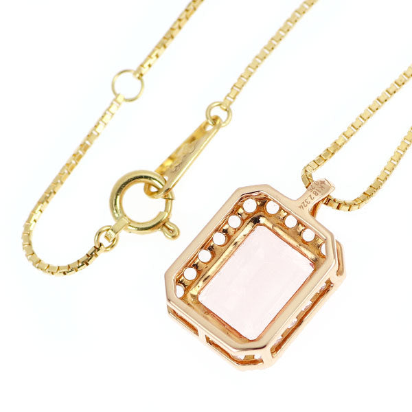 GSTV K18YG/PG モルガナイト ピンクサファイア ペンダントネックレス 2.324ct PS0.25ct