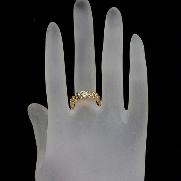 スタージュエリー K18YG ダイヤモンド リング 0.03ct  アラベスク ハート