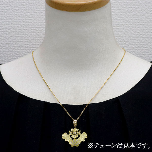 AKコレクション/池田啓子 K18YG ダイヤモンド ペンダントトップ 0.27ct 植物