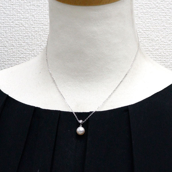 MIKIMOTO パール　ダイヤモンド　K18WG ペンダント ミキモト K18WG アコヤ 真珠/パール ダイヤモンド ペンダント