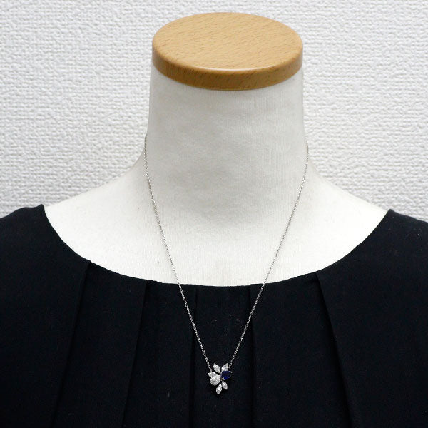 Pt サファイア ダイヤモンド ペンダントネックレス 0.85ct D1.00ct