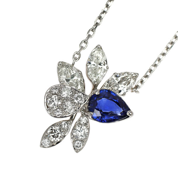 Pt サファイア ダイヤモンド ペンダントネックレス 0.85ct D1.00ct