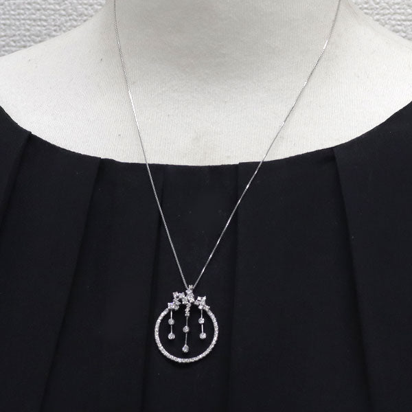 K18WG ダイヤモンド ペンダントネックレス 1.03ct