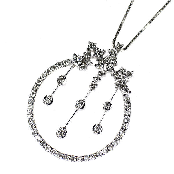 K18WG ダイヤモンド ペンダントネックレス 1.03ct