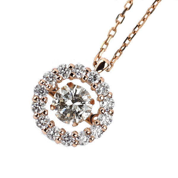 K18PG ダイヤモンド ペンダントネックレス 0.40ct D0.31ct