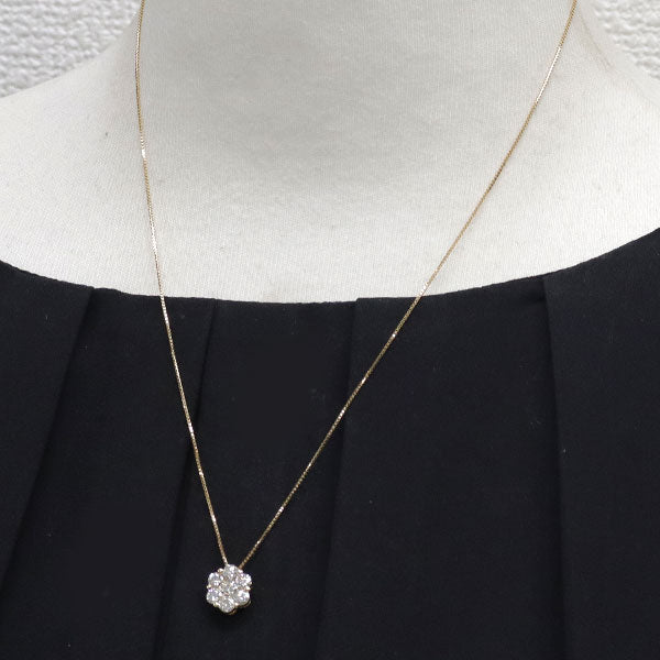 K18YG ダイヤモンド ペンダントネックレス 1.00ct フラワー