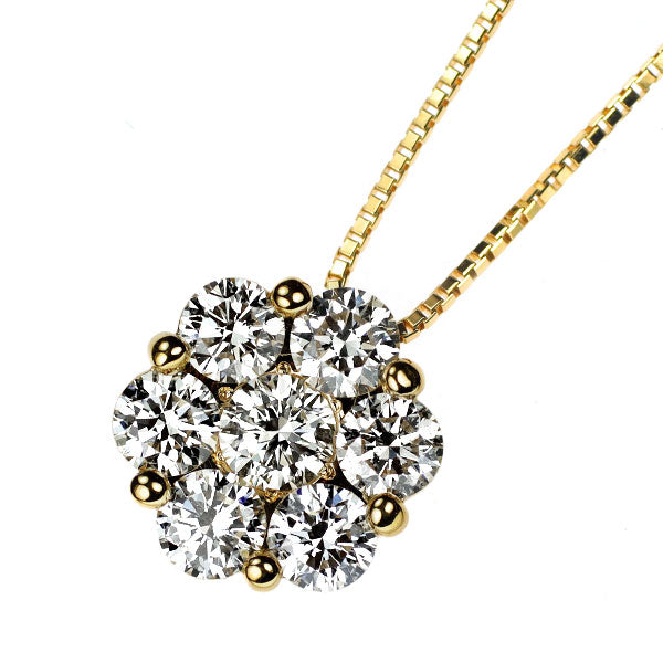 K18YG ダイヤモンド ペンダントネックレス 1.00ct フラワー