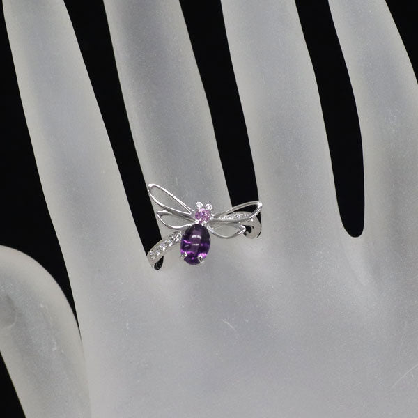 ショーメ K18WG アメジスト ピンクサファイア ダイヤモンド リング アトラップ モワ 53号