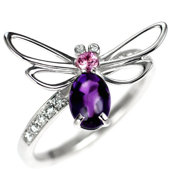 ショーメ K18WG アメジスト ピンクサファイア ダイヤモンド リング アトラップ モワ 53号