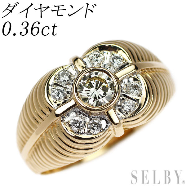 K18YG/WG ダイヤモンド リング 0.36ct