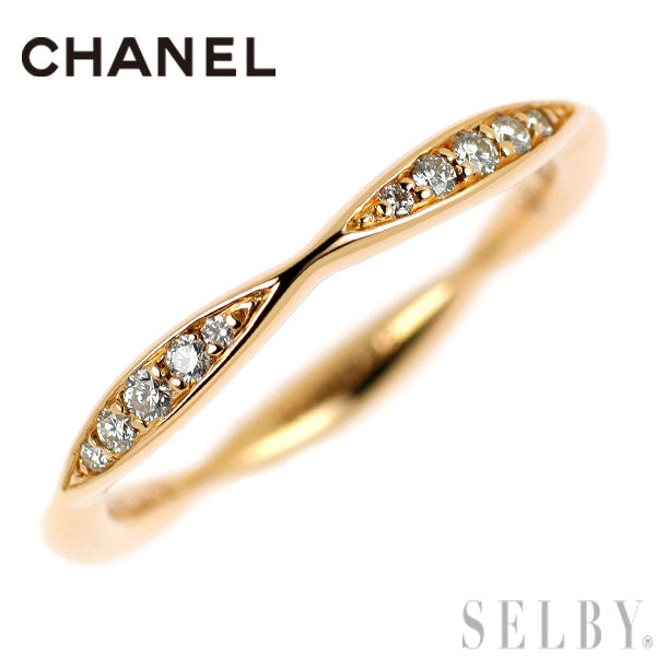 シャネル K18PG ダイヤモンド リング カメリア 48号