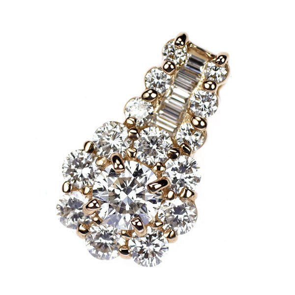 K18PG ダイヤモンド ペンダントトップ 0.300ct D0.61ct