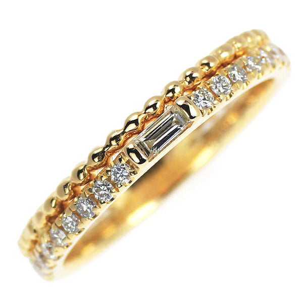K18YG バゲットカット ダイヤモンド リング 0.039ct D0.133ct