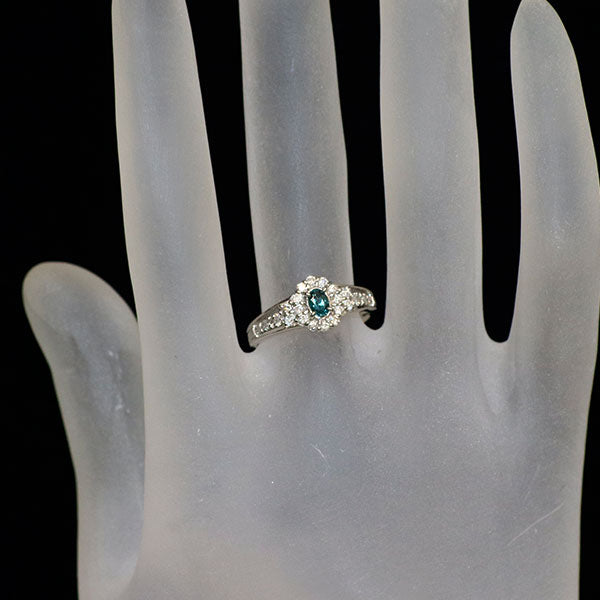 希少 Pt900 アレキサンドライト ダイヤモンド リング 0.20ct D0.29ct