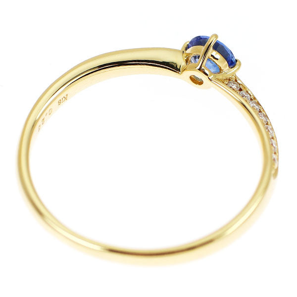 K18YG サファイア ダイヤモンド リング 0.26ct D0.07ct