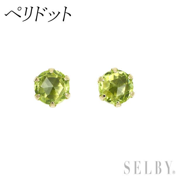 K18YG ペリドット ピアス