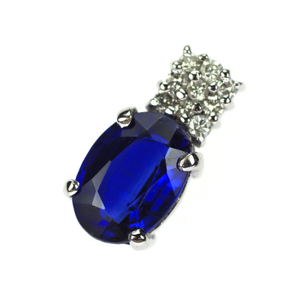 K18WG カイヤナイト ダイヤモンド ペンダントトップ 1.03ct D0.05ct