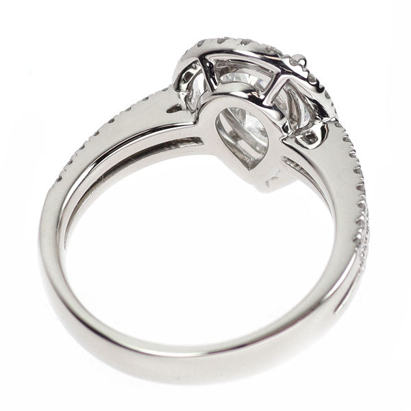 Pt900 ペアシェイプ ダイヤモンド リング 1.587ct D SI1 D0.40ct