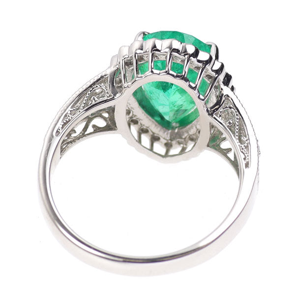 Pt900 エメラルド ダイヤモンド リング 2.65ct D0.27ct