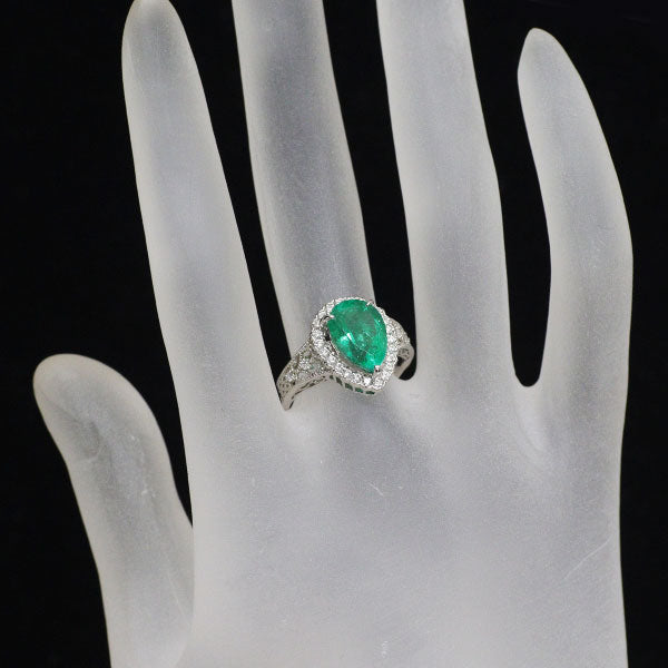Pt900 エメラルド ダイヤモンド リング 2.65ct D0.27ct