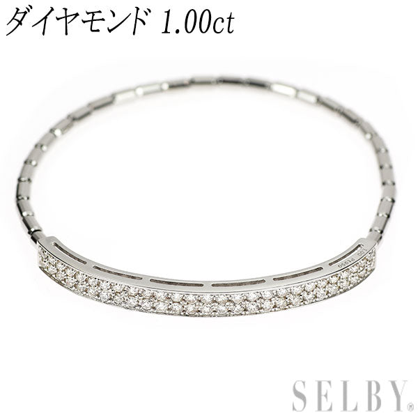 Pt950 ダイヤモンド ブレスレット 1.00ct 伸縮式