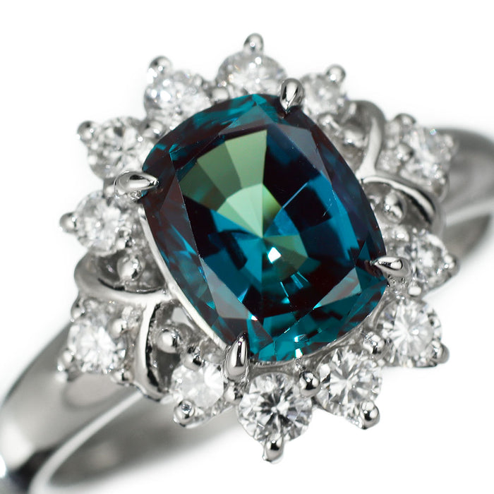クレサンベール Pt950 再結晶アレキサンドライト ダイヤモンド リング 2.31ct D0.54ct