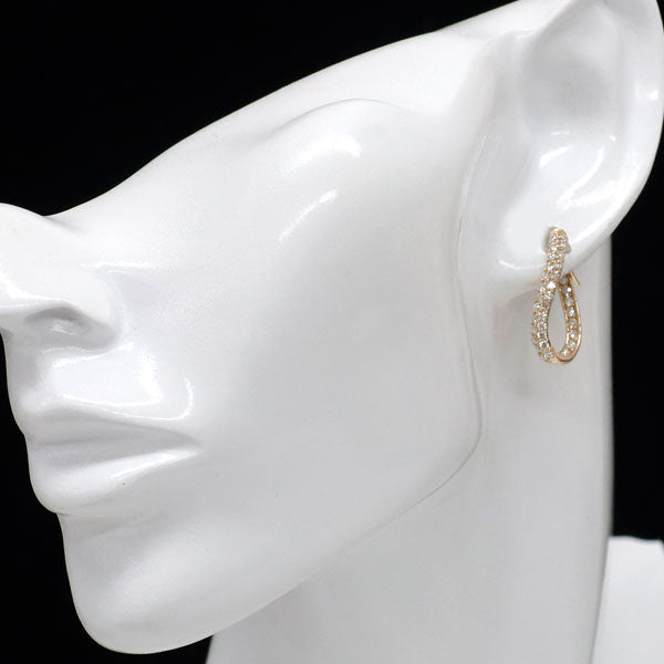 K18PG ダイヤモンド ピアス 1.18ct フープ