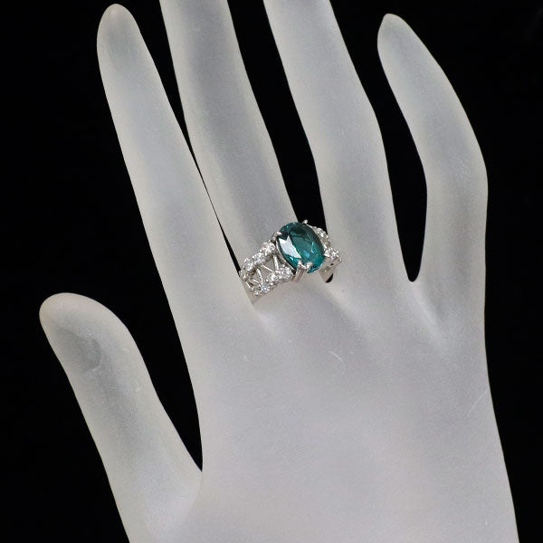 田村俊一 Pt900 グリーン トルマリン ダイヤモンド リング 2.78ct D0.56ct