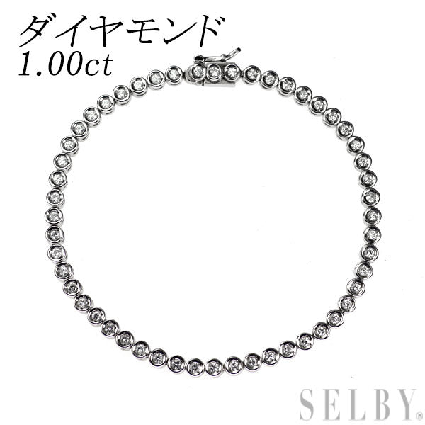 Pt850 ダイヤモンド ブレスレット 1.00ct テニス