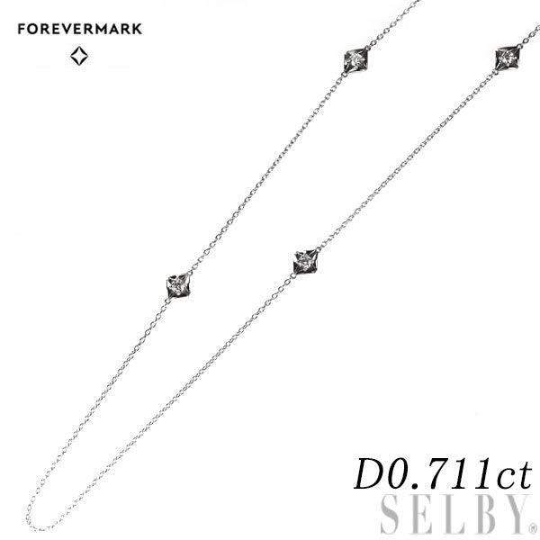 フォーエバーマーク Pt900/ Pt850 ダイヤモンド ネックレス 0.711ct ステーション エターナル