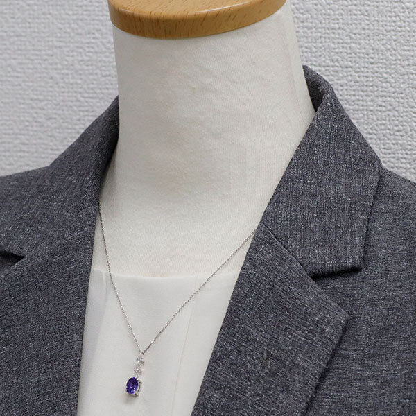 k18wg タンザナイト ダイヤモンド ペンダント K18WG タンザナイト ダイヤモンド ペンダントネックレス 1.319ct