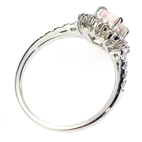 Pt950 パパラチャサファイア ダイヤモンド リング 0.67ct D0.55ct