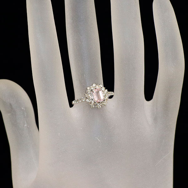 Pt950 パパラチャサファイア ダイヤモンド リング 0.67ct D0.55ct