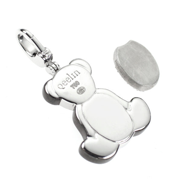 Qeelin/キーリン マグネット/エナメル/ K18WG サファイア ダイヤモンド チャーム 0.11ct D0.25ct パンダ