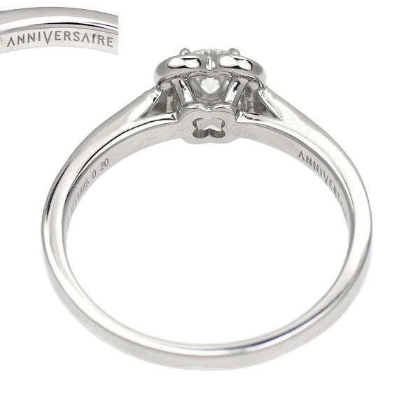 アニヴェルセル Pt950 多面カット ダイヤモンド リング 0.235ct D VVS1 EX/EX 0.20ct